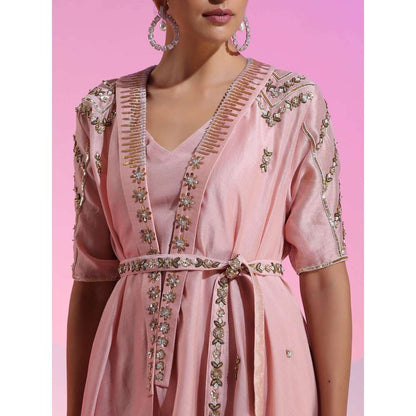 Kudi Pataka Designs Bella Sequin Pink Co-Ord (Set of 4)