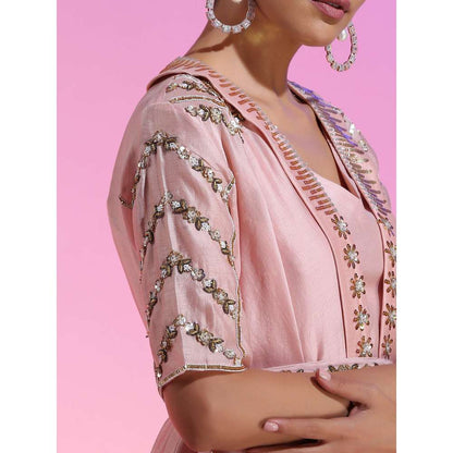 Kudi Pataka Designs Bella Sequin Pink Co-Ord (Set of 4)