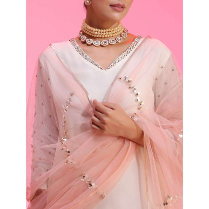 Kudi Pataka Designs Ayesha-ip Pink Kurti With Sharara & Dupatta (Set of 3)
