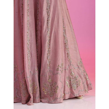 Kudi Pataka Designs Aafreen Mauve Classic Lehenga With Choli & Dupatta (Set of 3)