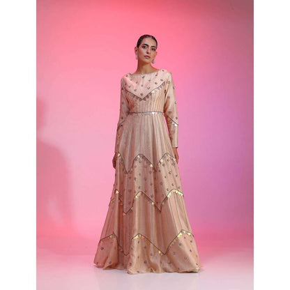 Kudi Pataka Designs Albeli Nude Maxi Dress