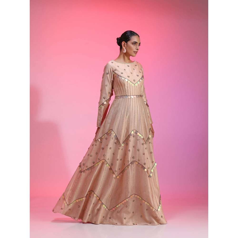 Kudi Pataka Designs Albeli Nude Maxi Dress