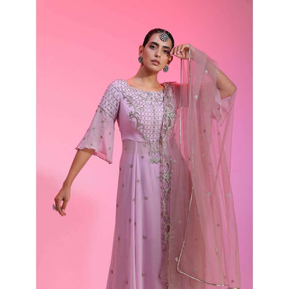 Kudi Pataka Designs Leher Lavender Anarkali Kurta With Pant & Dupatta (Set of 3)