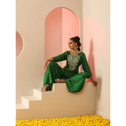 Kudi Pataka Designs Shruti Green Salwar With Kurti (Set of 2)