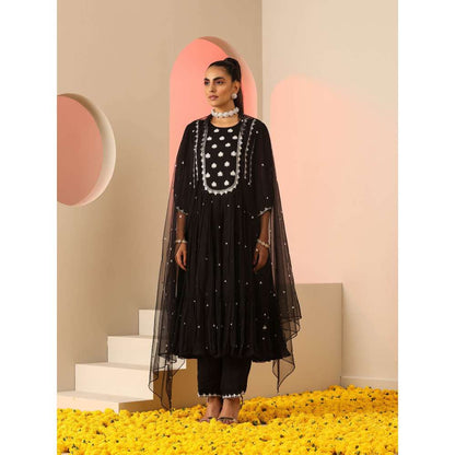 Kudi Pataka Designs Bhumi Black Anarkali Kurta With Pant & Dupatta (Set of 3)