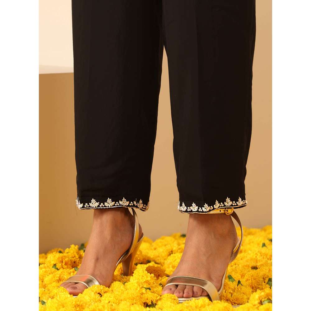 Kudi Pataka Designs Bhumi Black Anarkali Kurta With Pant & Dupatta (Set of 3)