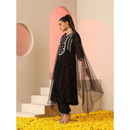 Kudi Pataka Designs Bhumi Black Anarkali Kurta With Pant & Dupatta (Set of 3)