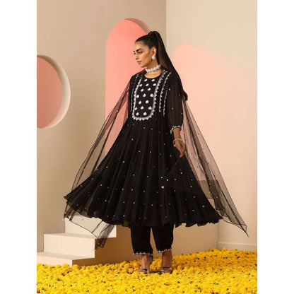 Kudi Pataka Designs Bhumi Black Anarkali Kurta With Pant & Dupatta (Set of 3)