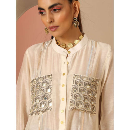 Kudi Pataka Designs Karishma White Kurta With Pant (Set of 2)