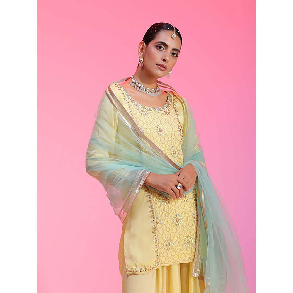 Kudi Pataka Designs Gulabo/Ya Kurta with Sharara and Dupatta