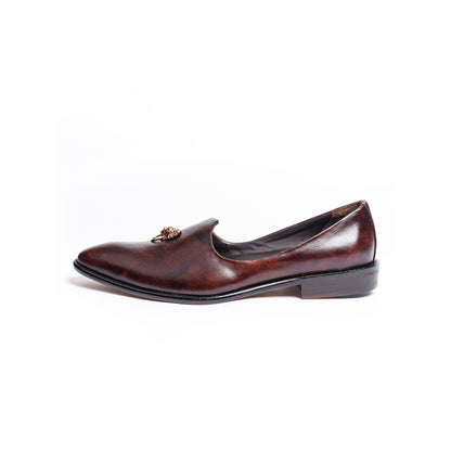 Kavith Sainaani Brown Patina Ornament Juttis