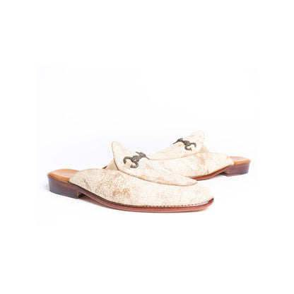 Kavith Sainaani White Distressed Mules