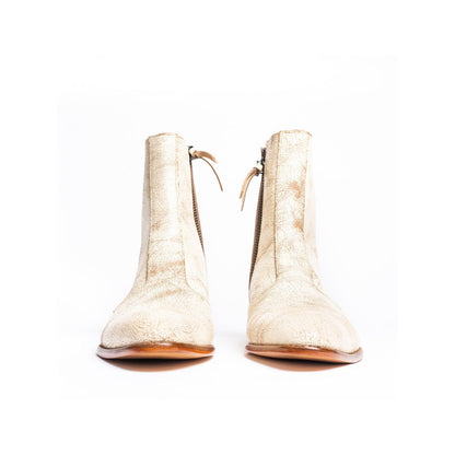 Kavith Sainaani White Distressed Boots