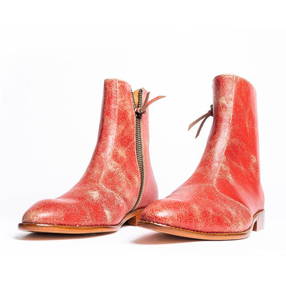 Kavith Sainaani Red Distressed Boots