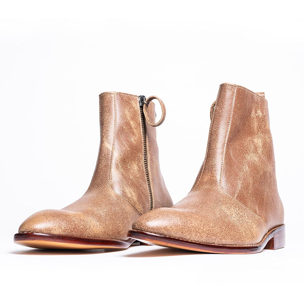Kavith Sainaani Brown Distressed Boots