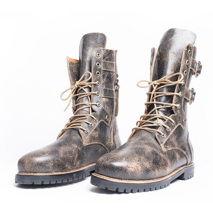 Kavith Sainaani Black Distressed Tall Boots