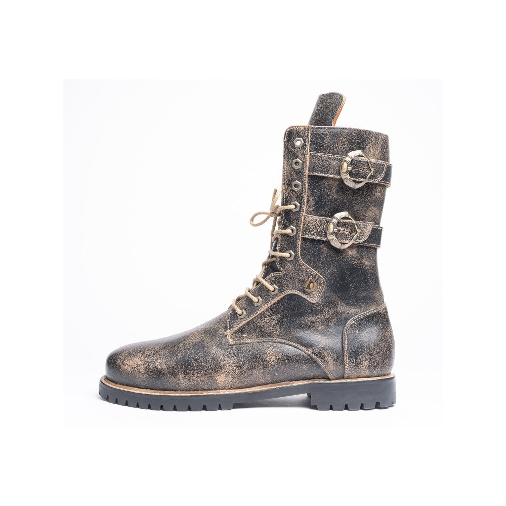 Kavith Sainaani Black Distressed Tall Boots