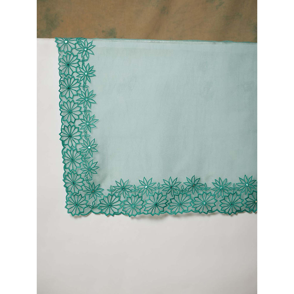 Label Nitika Blue Embroidered Kurta Pant & Dupatta (Set of 3)