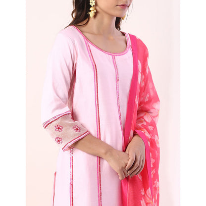 Label Nitika Baby Pink Kurta with Organza Pant & Dupatta (Set of 3)