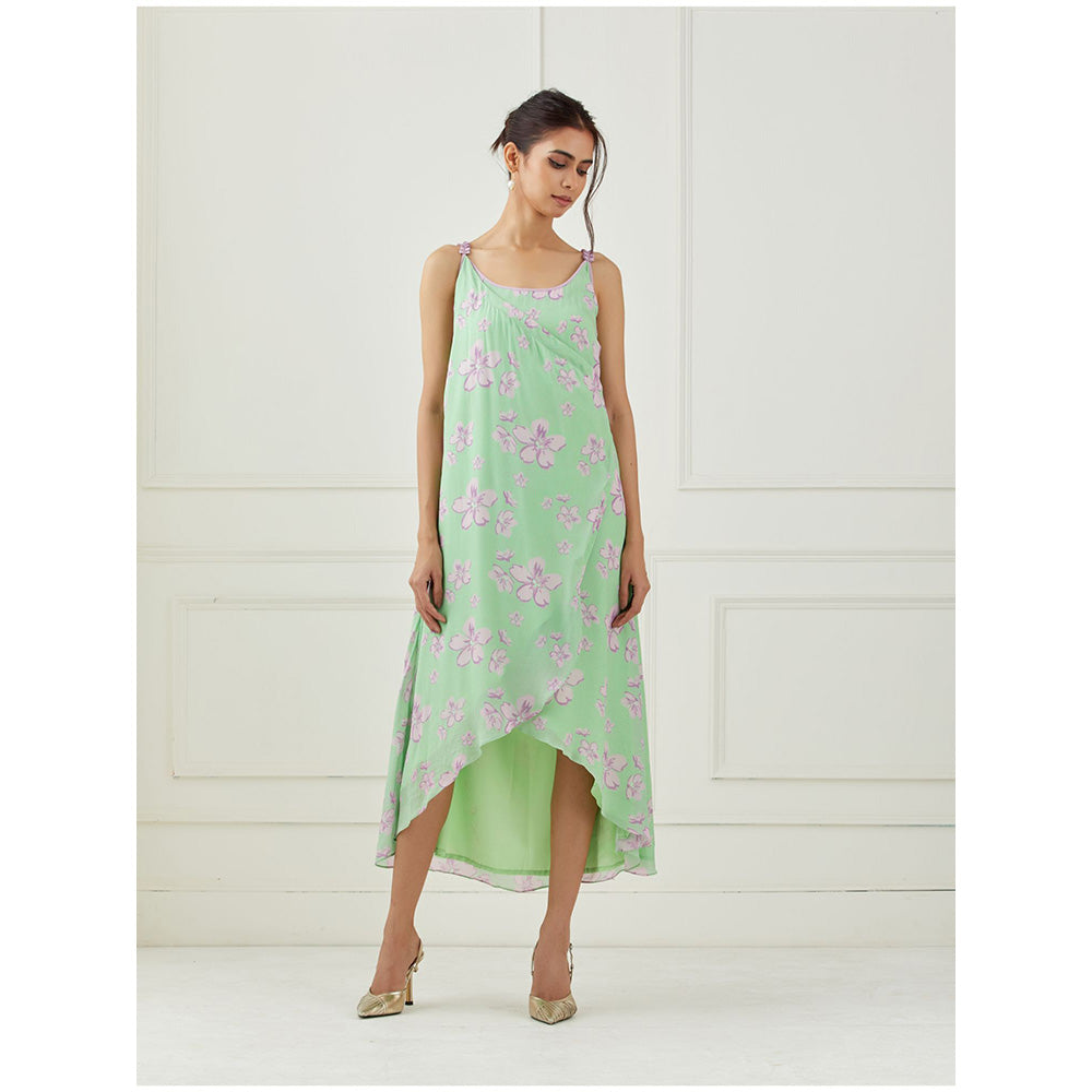 Label Nitika Mint Green Dress with Cape (Set of 2)