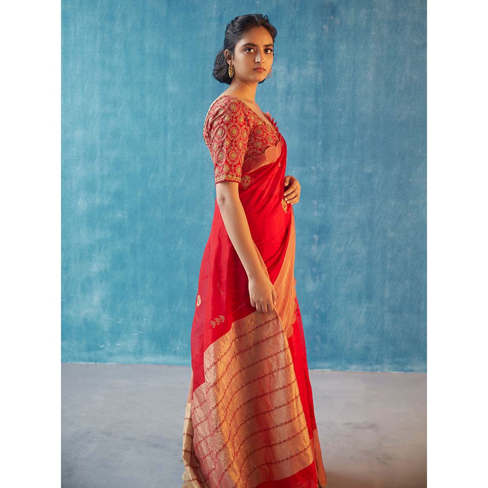 Label Earthen Nalini Saree with Stitched Blouse