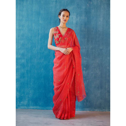 Label Earthen Ruchi Saree with Stitched Blouse
