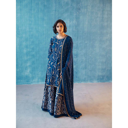 Label Earthen Lakshmi Deepthi Kurta with Sharara & Dupatta (Set of 3)