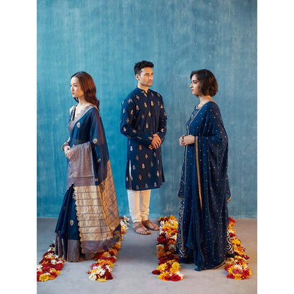 Label Earthen Lakshmi Deepthi Kurta with Sharara & Dupatta (Set of 3)
