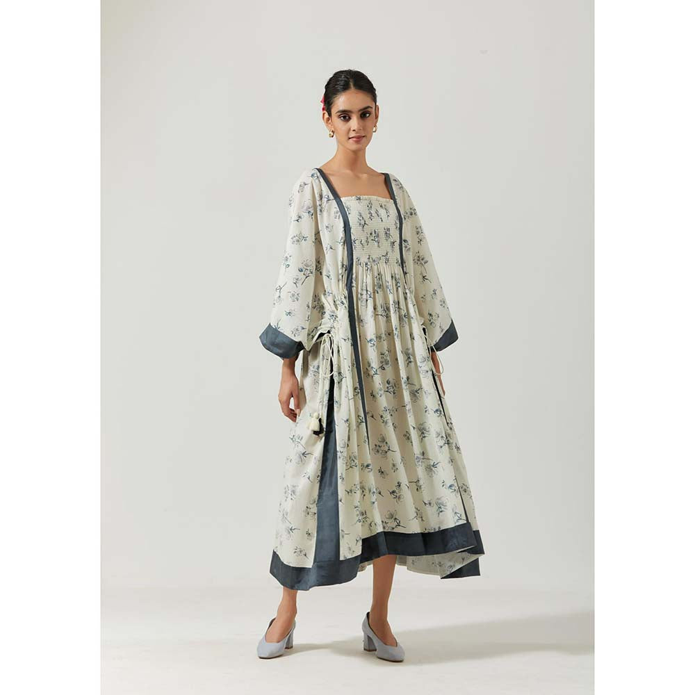 Label Earthen Women White Floral Kaftan Dress