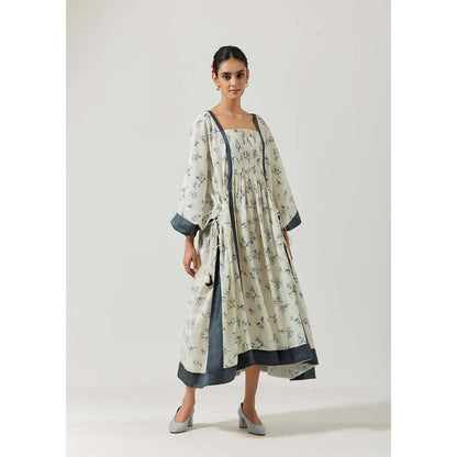 Label Earthen Women White Floral Kaftan Dress