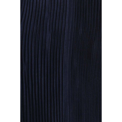 Label Earthen Women Navy Blue Pleated Maxi Dress with Belt (Set of 2)