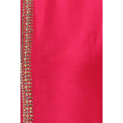 Label Earthen Women Pink Embroidered Kurta with Sharara & Dupatta (Set of 3)