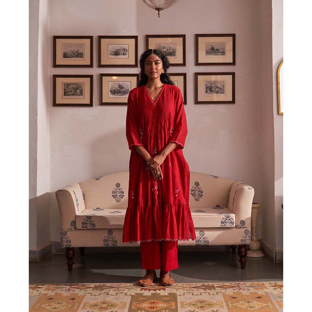 Label Earthen Khushboo Kurta with Pant with Dupatta (Set of 3)