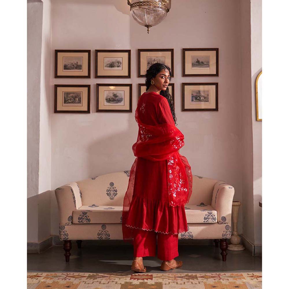 Label Earthen Khushboo Kurta with Pant with Dupatta (Set of 3)