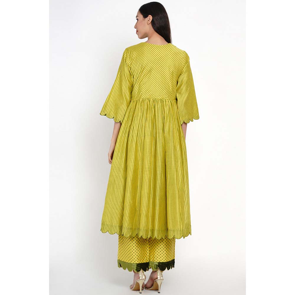 Label Earthen Embroidered Zarad Nirali Kurta with Pant & Dupatta (Set of 3)