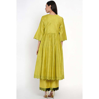 Label Earthen Embroidered Zarad Nirali Kurta with Pant & Dupatta (Set of 3)