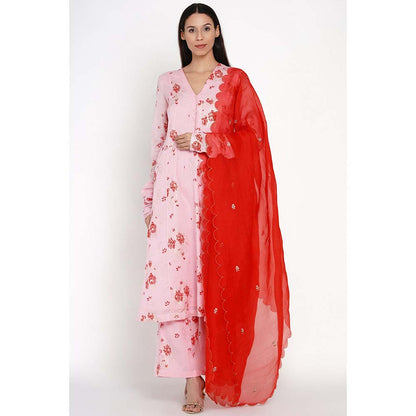 Label Earthen Gulabo Floral Kurta Pant with Dupatta (Set of 3)