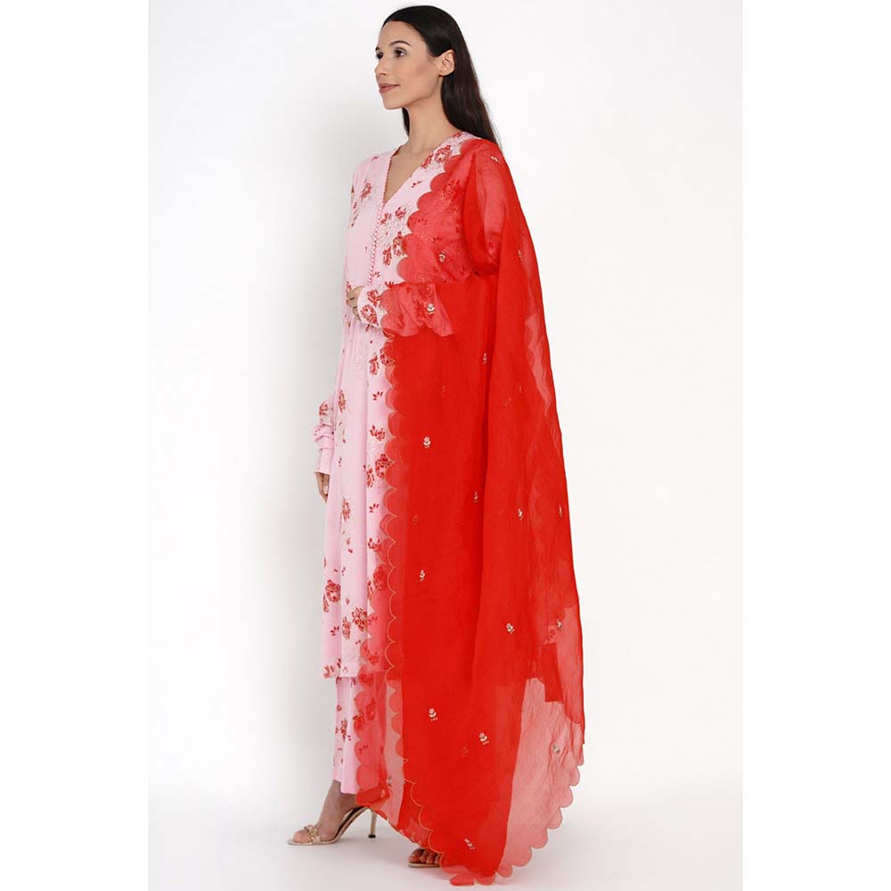Label Earthen Gulabo Floral Kurta Pant with Dupatta (Set of 3)