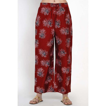 Label Earthen Ban Phool Silk Angrakha Style Kurta Pant & Dupatta (Set of 3)