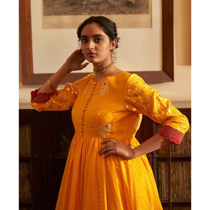 Label Earthen Surmai Rani Sharara Kuti & Jaal Zardozi Dupatta (Set of 3)