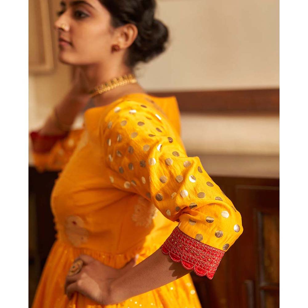 Label Earthen Surmai Rani Sharara Kuti & Jaal Zardozi Dupatta (Set of 3)