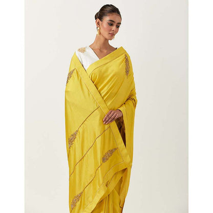 Label Earthen Geeta Saree with Mehar with Stitched Blouse