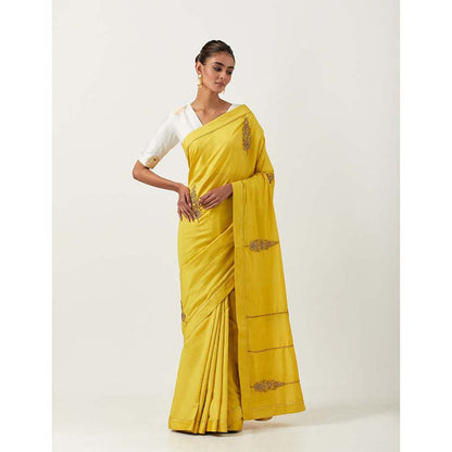 Label Earthen Geeta Saree with Mehar with Stitched Blouse