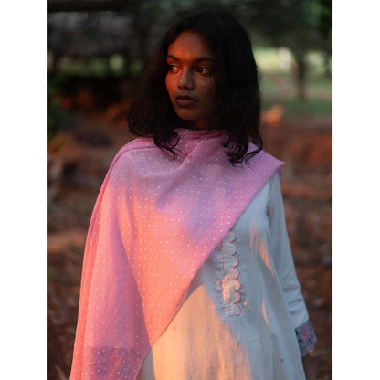 Label Earthen Ivory Hand Embroidery Detailing Kurta and Trouser (Set of 2)