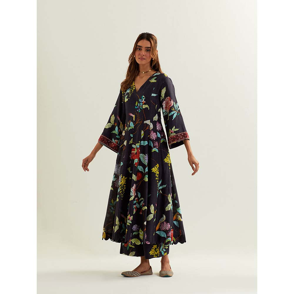 Label Earthen Black Cursa Kurta with Pant (Set of 2)