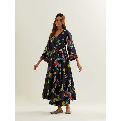 Label Earthen Black Cursa Kurta with Pant (Set of 2)