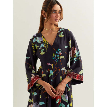 Label Earthen Black Cursa Kurta with Pant (Set of 2)