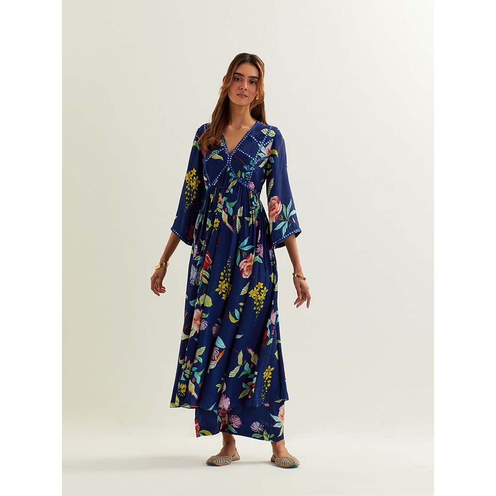 Label Earthen Blue Irena Kurta with Pant (Set of 2)