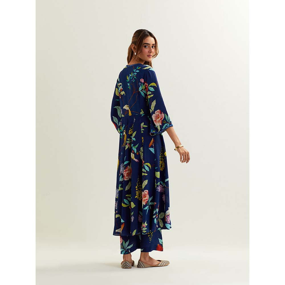 Label Earthen Blue Irena Kurta with Pant (Set of 2)