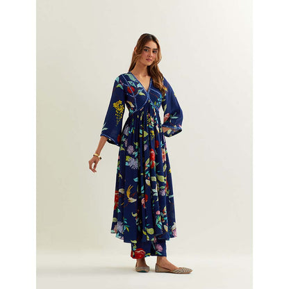 Label Earthen Blue Irena Kurta with Pant (Set of 2)
